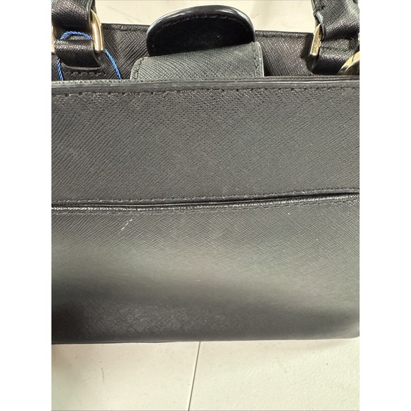 Michael Kors Hailee Leather Satchel Crossbody Bag Black Gold Purse NO STRAP - Picture 10 of 10